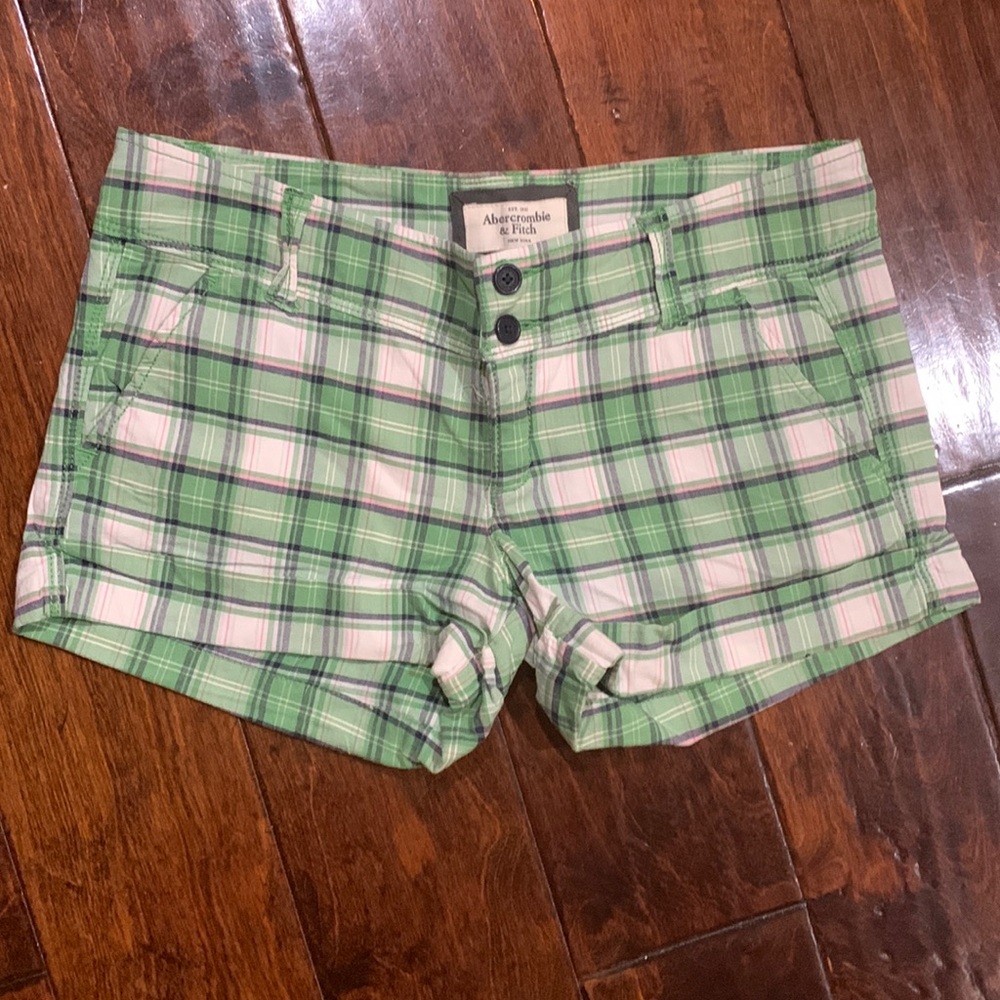 Abercrombie plaid y2k shorts low rise